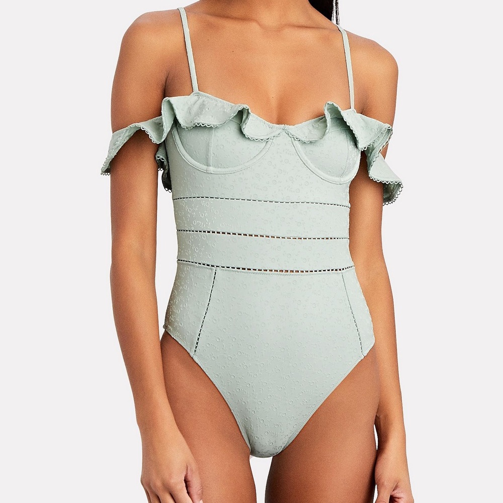 JONATHAN SIMKHAI Irving Eyelet One-piece Swimsuit